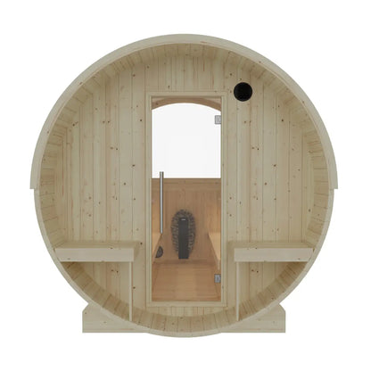 Turku 6-Person Barrel Sauna with Terrace & WiFi Heater