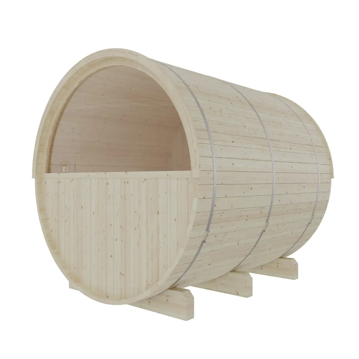 Turku 6-Person Barrel Sauna with Terrace & WiFi Heater