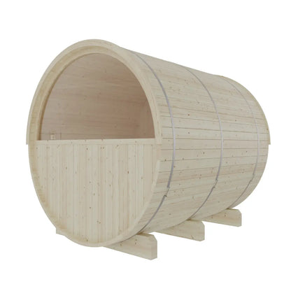 Turku 6-Person Barrel Sauna with Terrace & WiFi Heater