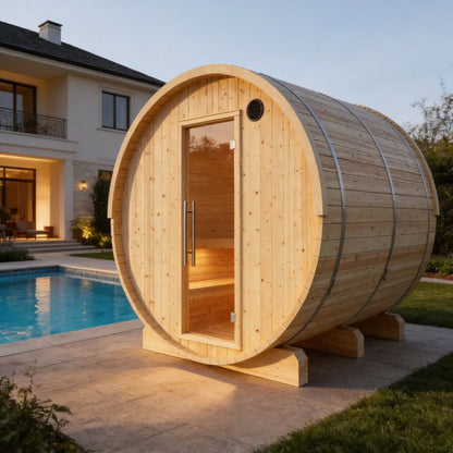 Vassa 6-Person Barrel Sauna with WiFi Heater