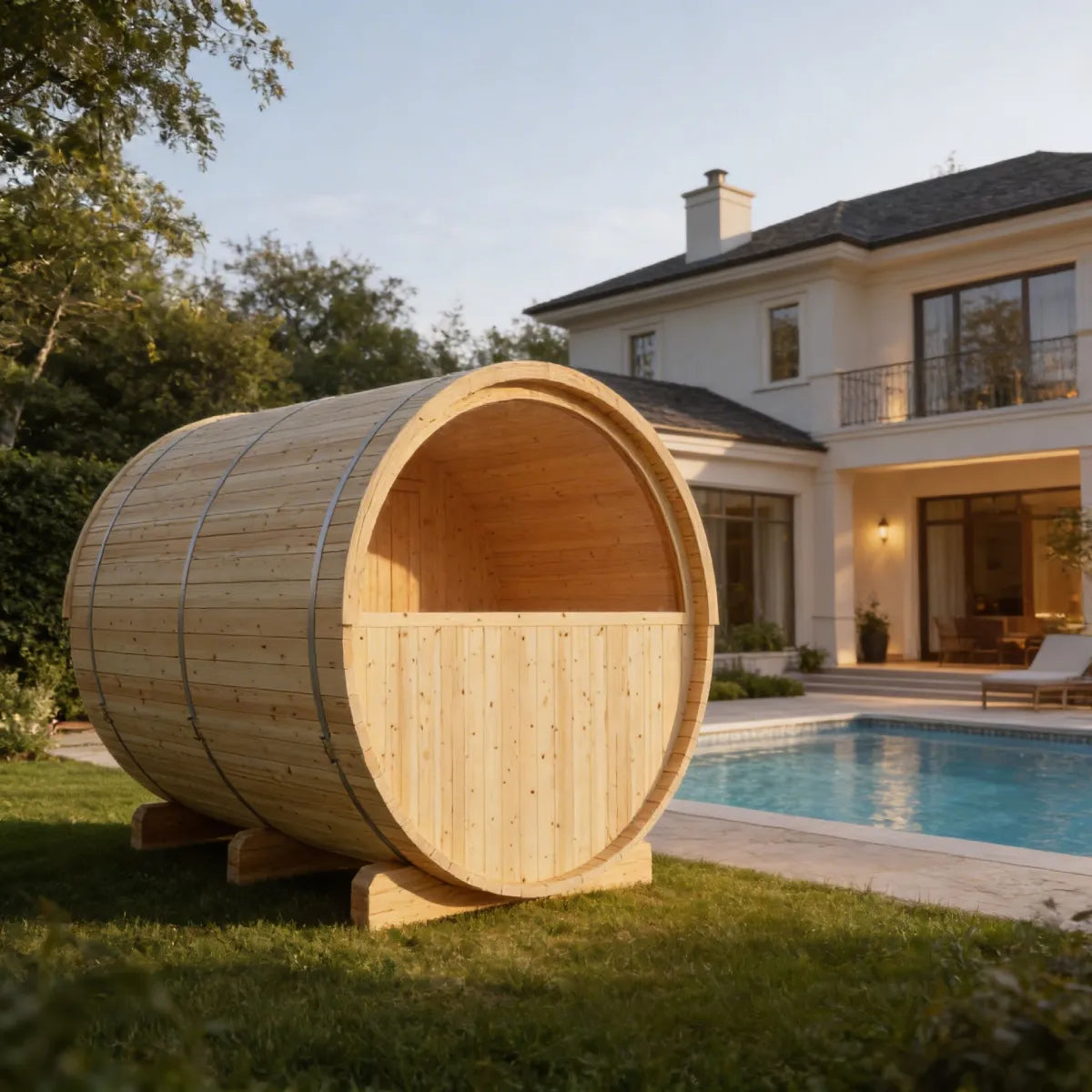Vassa 6-Person Barrel Sauna with WiFi Heater