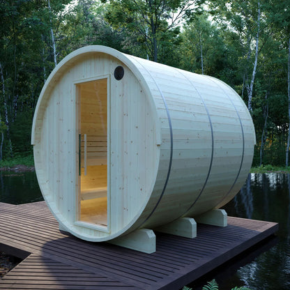Vassa 6-Person Barrel Sauna with WiFi Heater