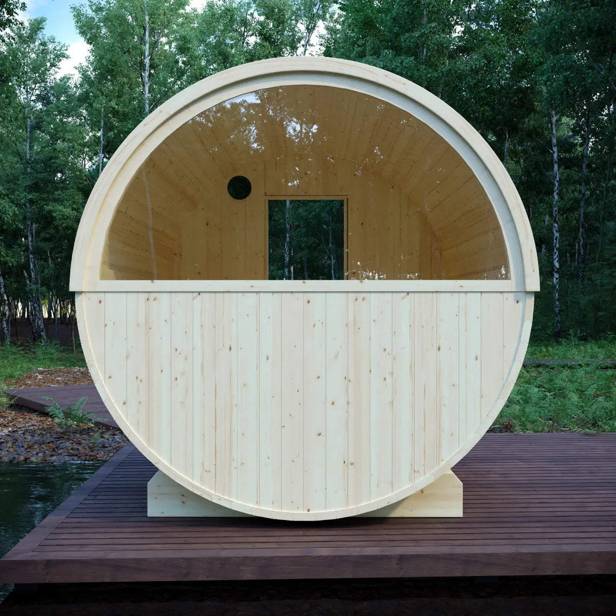 Vassa 6-Person Barrel Sauna with WiFi Heater