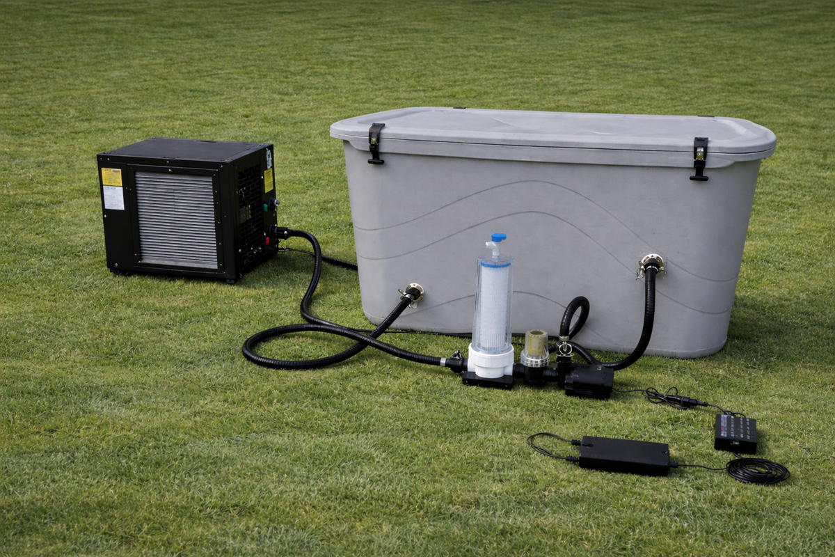 Frozin Complete Cold Plunge System – Grey Granite