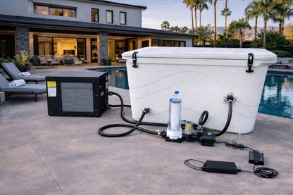 Frozin Complete Cold Plunge System – White Granite